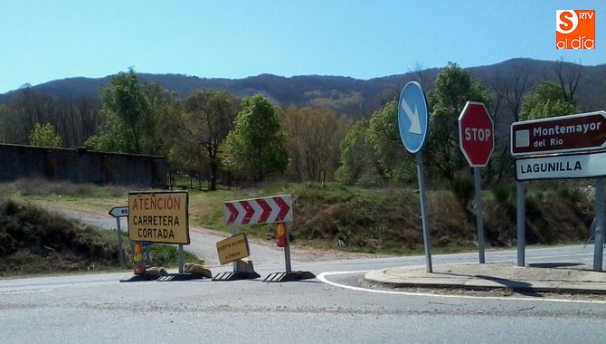 Cortada por obras la carretera de Peñacaballera a El Cerro