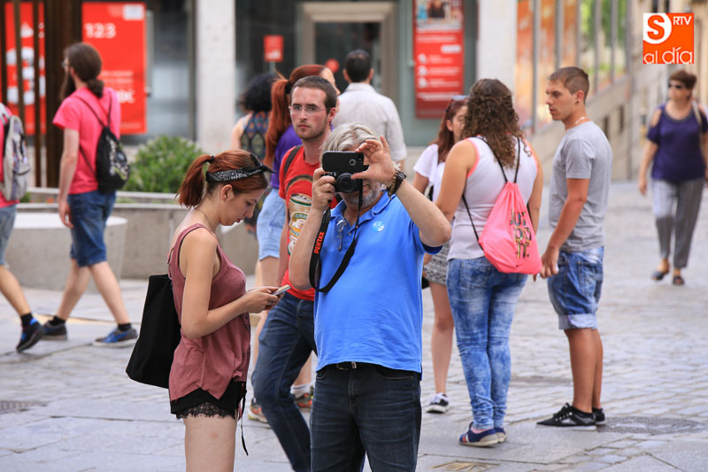 Turistas en el centro de Salamanca