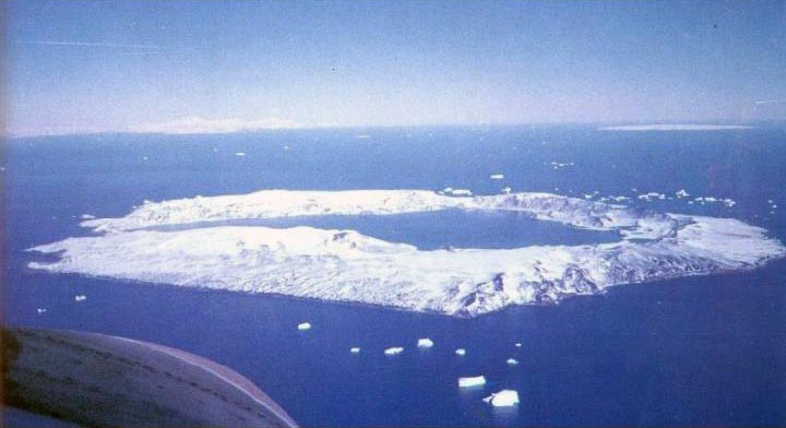 Panorámica aérea de la zona antártica.