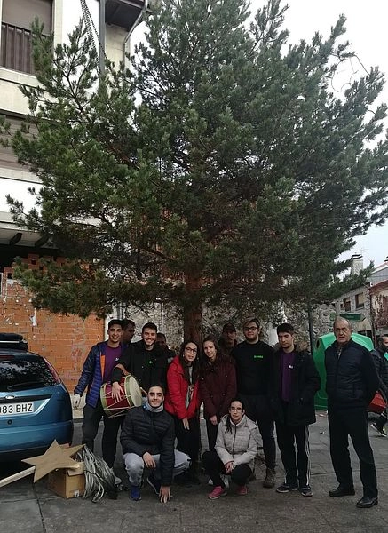 Foto 2 - Los Quintos de Linares inician &lsquo;La Broma' plantando el &aacute;rbol de Navidad