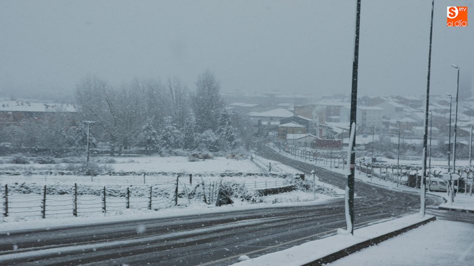La nieve sorprende en las Arribes con 12 centímetros de espesor en Vitigudino  