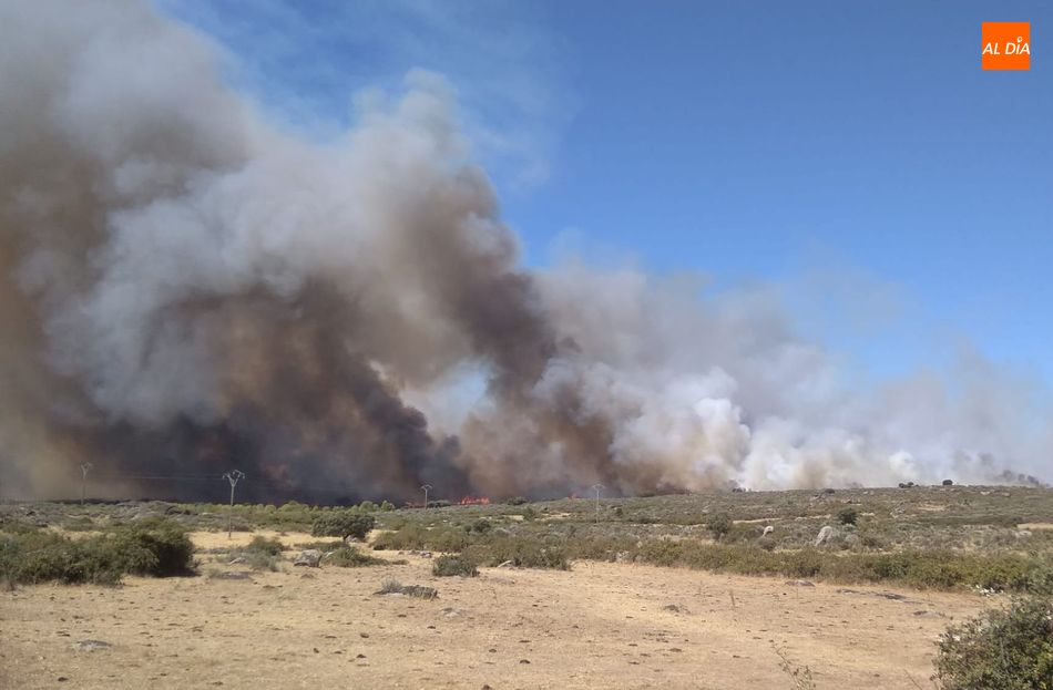 Foto 4 - Declarado Nivel 1 el incendio que afecta a los términos de San Felices de los Gallegos y...