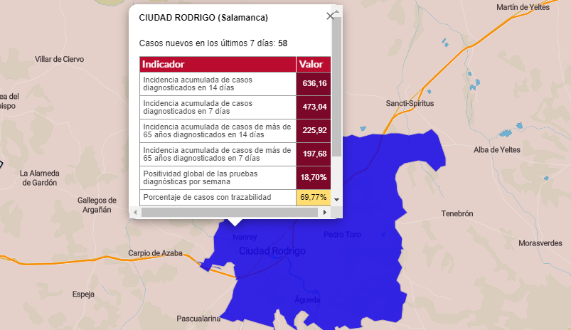 Ciudad Rodrigo ha registrado en la &uacute;ltima semana el triple de positivos que en la anterior  