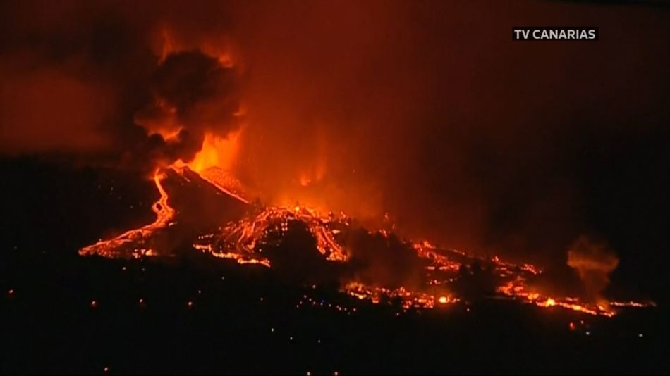 Una de las imágenes tomadas estos últimos días del volcán de La Palma