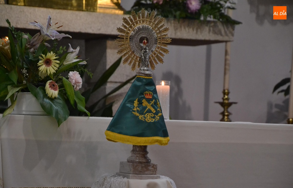Imagen de la Virgen presidiendo la misa del año pasado en San Cristóbal