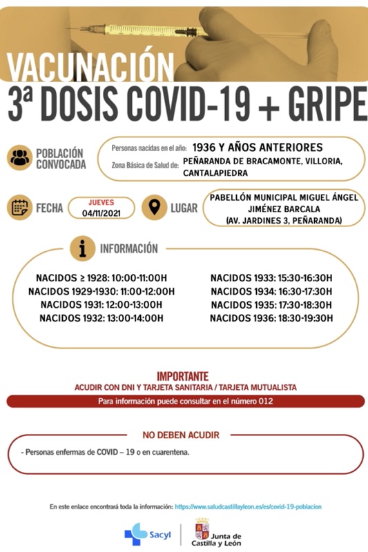 Foto 2 - Así se establecen los horarios para la gran vacunación para el Covid y la gripe de este jueves en Peñaranda